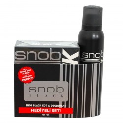 Snob Black EDT 100 ml + Deo Sprey 150 ml Erkek Parfüm Seti