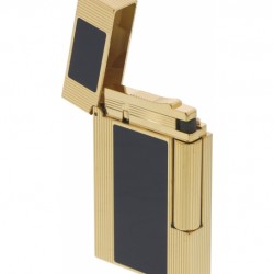 S T Dupont 016381 - LINE 2 GOLD WITH BLUE LACQUER LIGHTER LIMITED EDITION