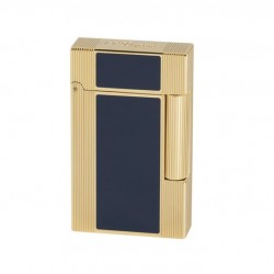 S T Dupont 016381 - LINE 2 GOLD WITH BLUE LACQUER LIGHTER LIMITED EDITION