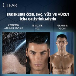 Clear Men 3 in 1 Şampuan & Duş Jeli Arındırıcı Kömür 350 ml