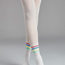 Penti Kadın Rainbow Stripe Desenli Külotlu Çorap Beyaz
