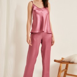 C&City 020 Kadın Saten Pijama Takım Gül Kurusu
