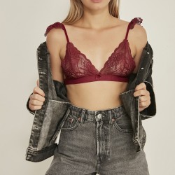 C&City 7102 Kadın Bralet Sütyen Külot Takım Bordo