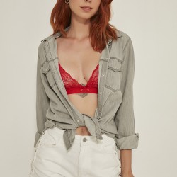 C&City 7102 Kadın Bralet Sütyen Külot Takım Kırmızı