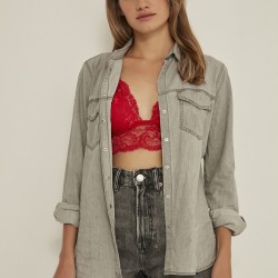 C&City 7105 Kadın Kaplı Bralet Sütyen Külot Takım Kırmızı