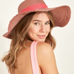 C&City Kadın Hasır Plaj Şapkası Y1730-02 Gül