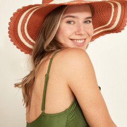 C&City Kadın Hasır Plaj Şapkası Y1730-30 Fındık
