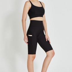 C&City 3119 Sporcu Cepli Şort Tayt Siyah
