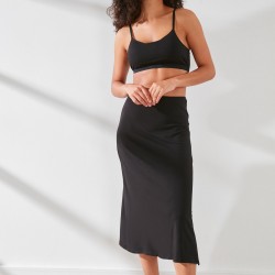 C&City C11439 Kadın Modal Cotton Uzun Jüpon Siyah