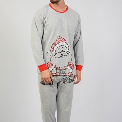 C&City Erkek Uzun Kol Pijama Takım 1062090000 Gri Melanj