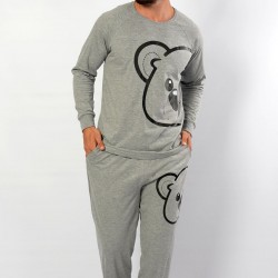 C&City Erkek Uzun Kol Pijama Takım 1050350000 Gri Melanj