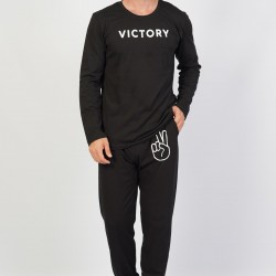 C&City Erkek Uzun Kol Pijama Takım 1061070000 Siyah