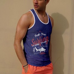 C&City Erkek Atlet Sıfır Kol Baskılı T-Shirt M-0340