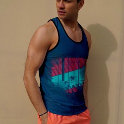 C&City Erkek Atlet Sıfır Kol Baskılı T-Shirt M-0345