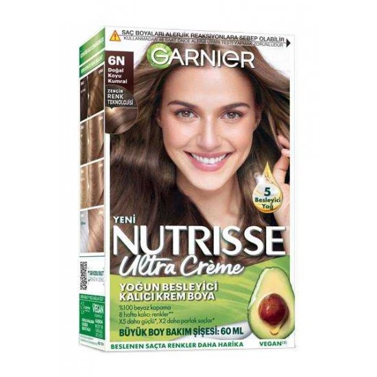 Garnier Nutrisse Ultra Creme Saç Boyası 6N Doğal Koyu Kumral Garnier Nutrisse Ultra Creme Saç Boyası 6N Doğal Koyu Kumral