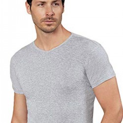 Camasircity 111 Erkek Likra T-Shirt Gri Melanj