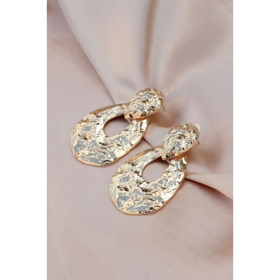 Çelik Gold Renk Metal Kadın Küpe Çelik Gold Renk Metal Kadın Küpe