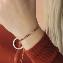 Çelik Rose İtalyan Zincir Bileklik