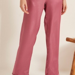 C&City 015 Kadın Saten Pijama Alt Gül Kurusu