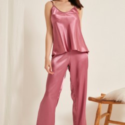 C&City 020 Kadın Saten Pijama Takım Gül Kurusu