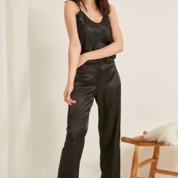 C&City 020 Kadın Saten Pijama Takım Siyah