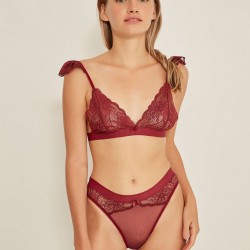 C&City 7102 Kadın Bralet Sütyen Külot Takım Bordo