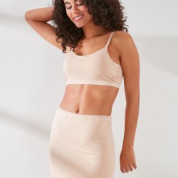 C&City C11437 Kadın Modal Cotton Mini Jüpon Ten