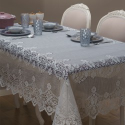 C&City Dantelli Masa Örtüsü 150cm * 220cm Ekru