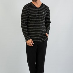 C&City Erkek Uzun Kol Pijama Takım 1042940977 Siyah