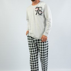 C&City Erkek Uzun Kol Pijama Takım  1043152387 Gri Melanj