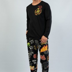 C&City Erkek Uzun Kol Pijama Takım  1053054862 Siyah