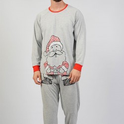 C&City Erkek Uzun Kol Pijama Takım 1062090000 Gri Melanj