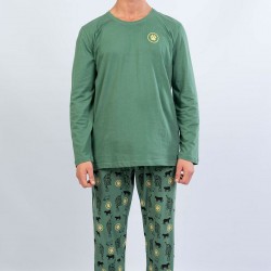 C&City Erkek Uzun Kol Pijama Takım 1070170462 Haki