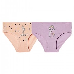 C&City Kız Çocuk 2'li Baskılı Slip Külot 1030 K-102