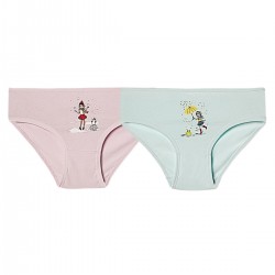 C&City Kız Çocuk 2'li Baskılı Slip Külot 1030 K-104
