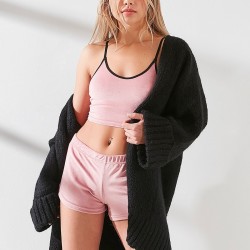 C&City Şortlu Kadife Pijama Takımı 9070 Gül Kurusu