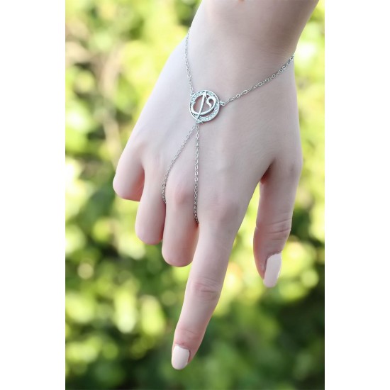 Elif Vav Figürlü Zirkon Taşlı Silver Renkli Şahmeran Bileklik Elif Vav Figürlü Zirkon Taşlı Silver Renkli Şahmeran Bileklik
