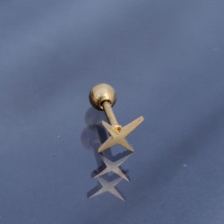 Gold Çarpı Model 316L Cerrahi Çelik Piercing