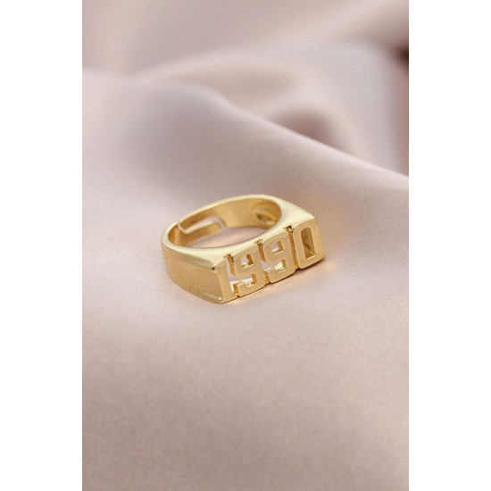 Gold Metal 1990 Ayarlanabilir Tarih Yüzük Gold Metal 1990 Ayarlanabilir Tarih Yüzük