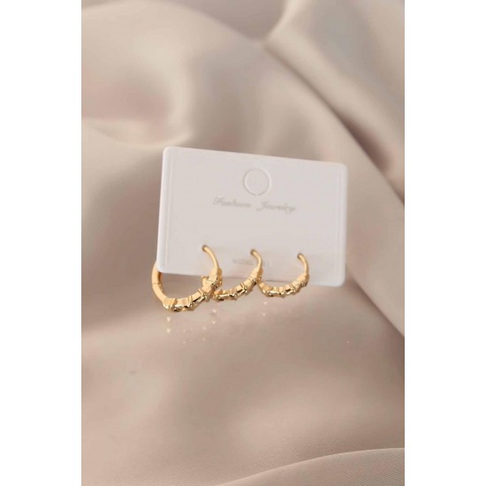 Gold Renk Halka Kadın Küpe Gold Renk Halka Kadın Küpe
