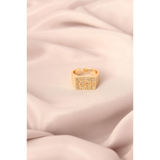 Gold Renk Metal Punta Zirkon Taşlı Ayarlanabilir Kadın Yüzük Gold Renk Metal Punta Zirkon Taşlı Ayarlanabilir Kadın Yüzük