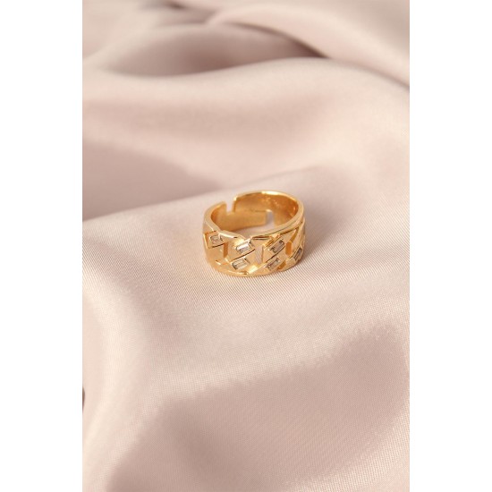 Gold Renk Metal Taşlı Model Ayarlanabilir Kadın Yüzük Gold Renk Metal Taşlı Model Ayarlanabilir Kadın Yüzük