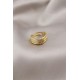 Gold Renk Metal Yonca Tasarımlı Taşlı Kadın Yüzük Gold Renk Metal Yonca Tasarımlı Taşlı Kadın Yüzük
