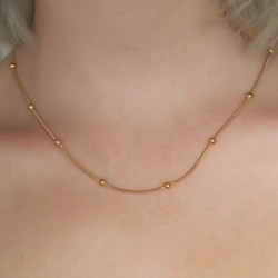 Gold Renk Minimal Top Figür Çelik Kadın Kolye