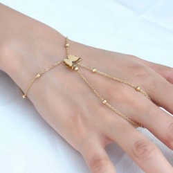 Kelebek Detaylı Gold Renk Çelik Kadın Şahmeran