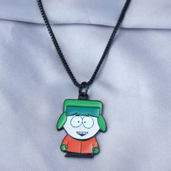 Kyle Broflovski Tasarımlı Siyah Zincirli Erkek Kolye