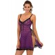 Mel Bee Fantazi İç Giyim Gecelik Takımı Mor MB4002 Mel Bee Fantazi İç Giyim Gecelik Takımı Mor MB4002