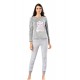Mel Bee Peluş Pijama Takımı Gri MBP23621-1 Mel Bee Peluş Pijama Takımı Gri MBP23621-1