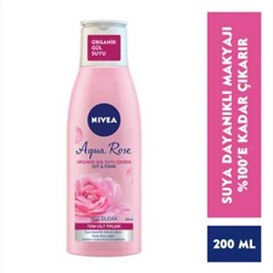 Nivea Aqua Rose Organik Gül Suyu içeren 200 ml Süt Tonik