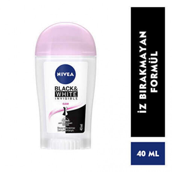 Nivea Black & White Stick Invisible Clear 40 ml Nivea Black & White Stick Invisible Clear 40 ml